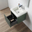 20 inch Chiara Floating Vanity Green open drawers