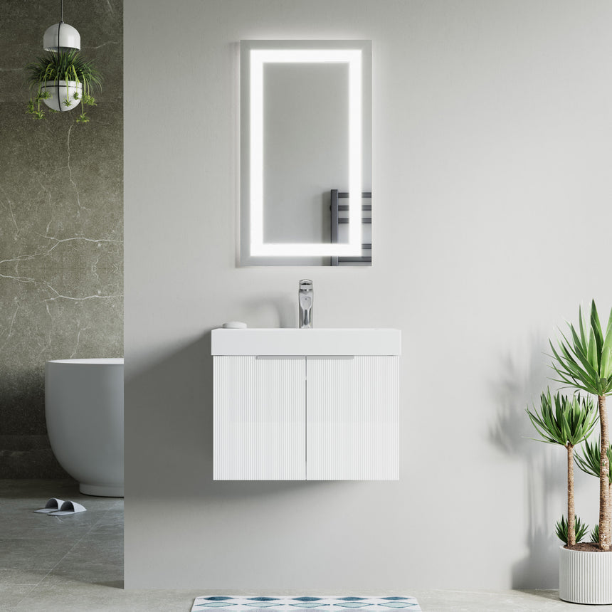 48 inch Bellezza Floating Vanity Oak Vessel