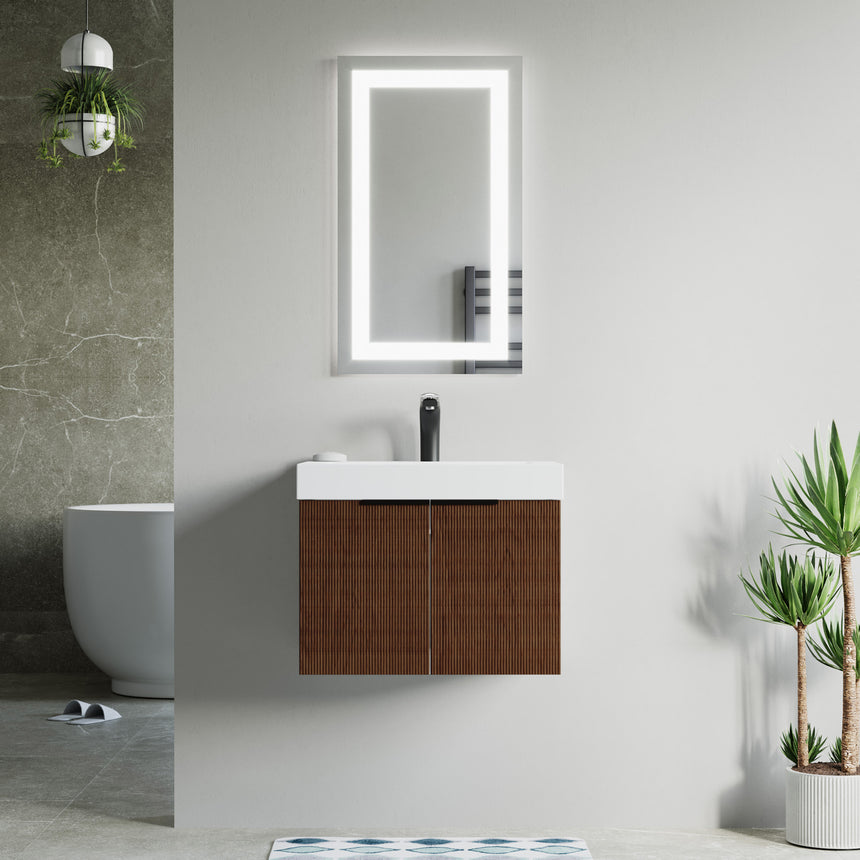 48 inch Bellezza Floating Vanity Oak Vessel