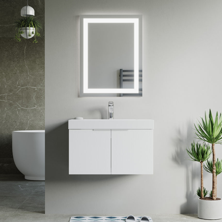 48 inch Bellezza Floating Vanity Oak Vessel