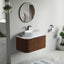 36 inch Bellezza Floating Vanity Walnut White Vessel