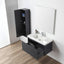 36 inch Chiara Floating Vanity Blue open drawers