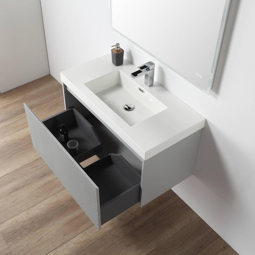 36 inch Chiara Floating Vanity Light Gray