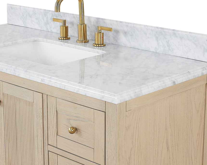 48 inch Chivery Modern Vanity in Light Oak Finish