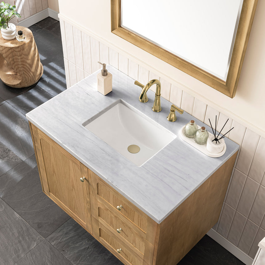 72 inch Essen Floating Vanity Carrara Marble