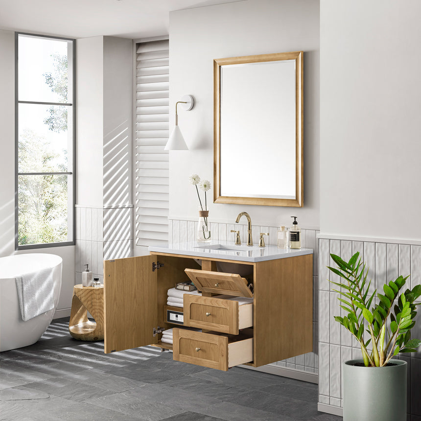 72 inch Essen Floating Vanity Carrara Marble