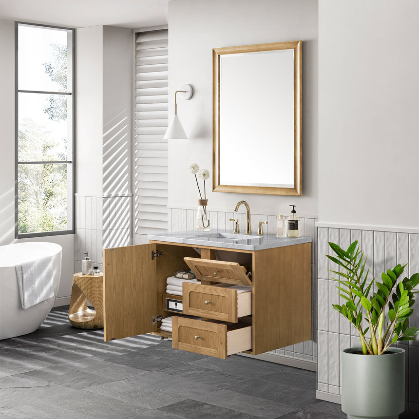 72 inch Essen Floating Vanity Carrara Marble