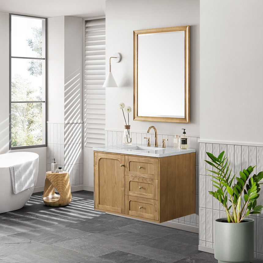 72 inch Essen Floating Vanity Carrara Marble