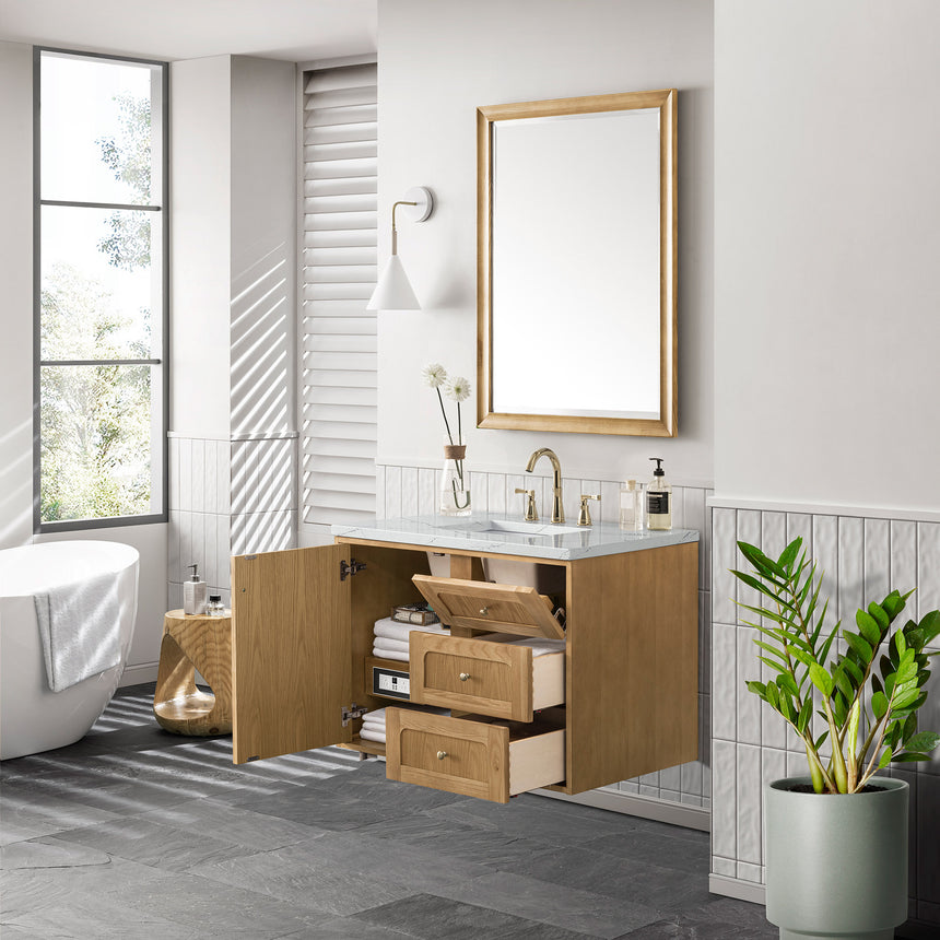72 inch Essen Floating Vanity Carrara Marble