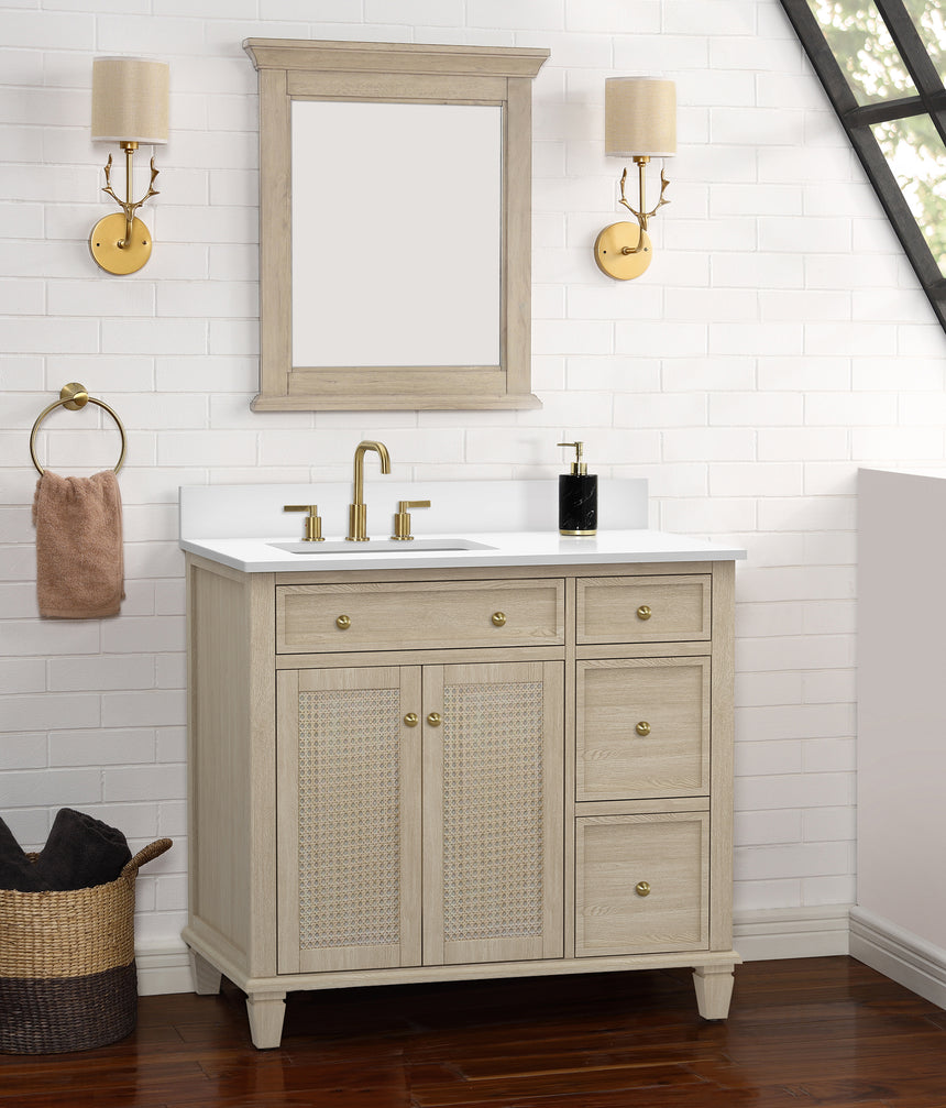 48 inch Le Pensie Modern Vanity in light oak finish