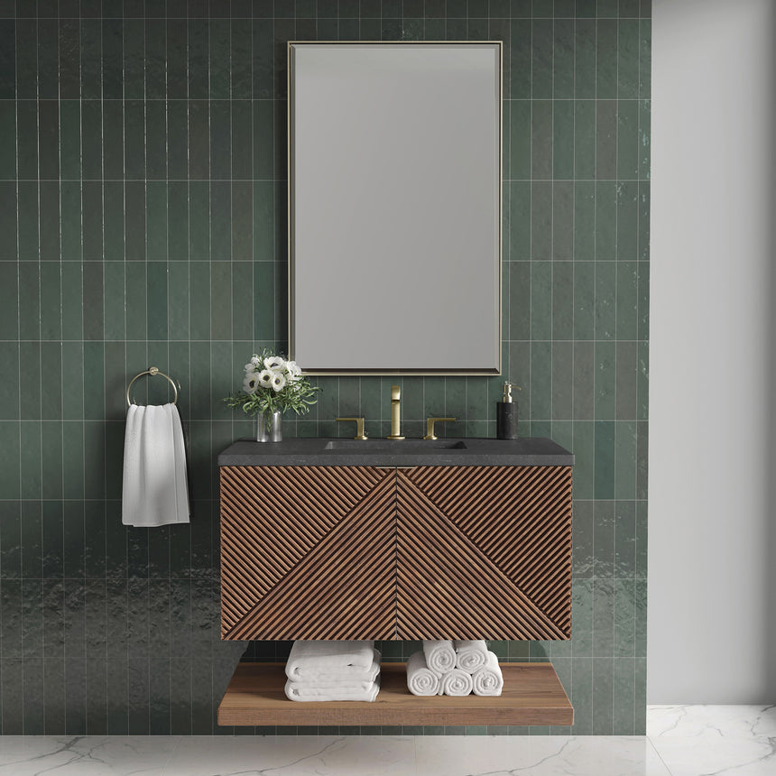 72 inch Leuven Floating Vanity Charcoal Soapstone Top