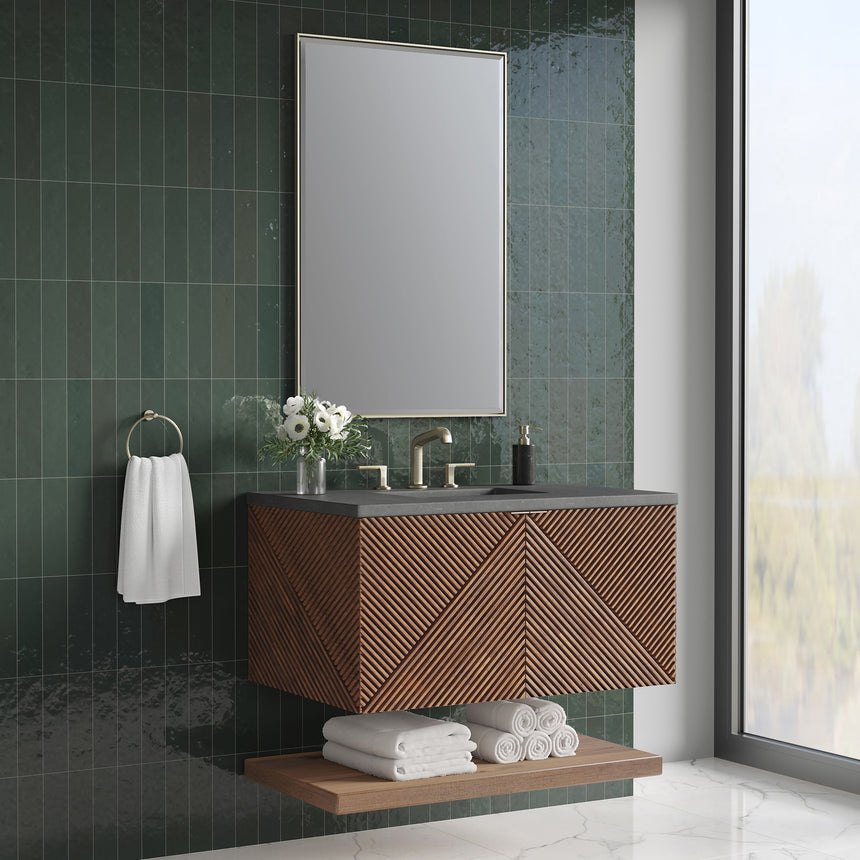 72 inch Leuven Floating Vanity Charcoal Soapstone Top