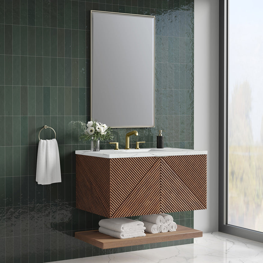 72 inch Leuven Floating Vanity Charcoal Soapstone Top