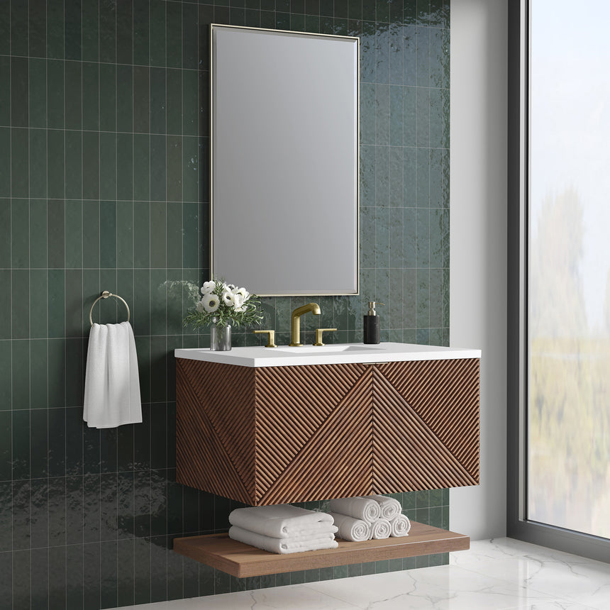 72 inch Leuven Floating Vanity Charcoal Soapstone Top