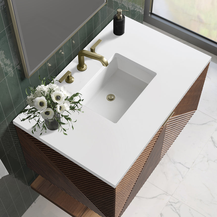 72 inch Leuven Floating Vanity Charcoal Soapstone Top