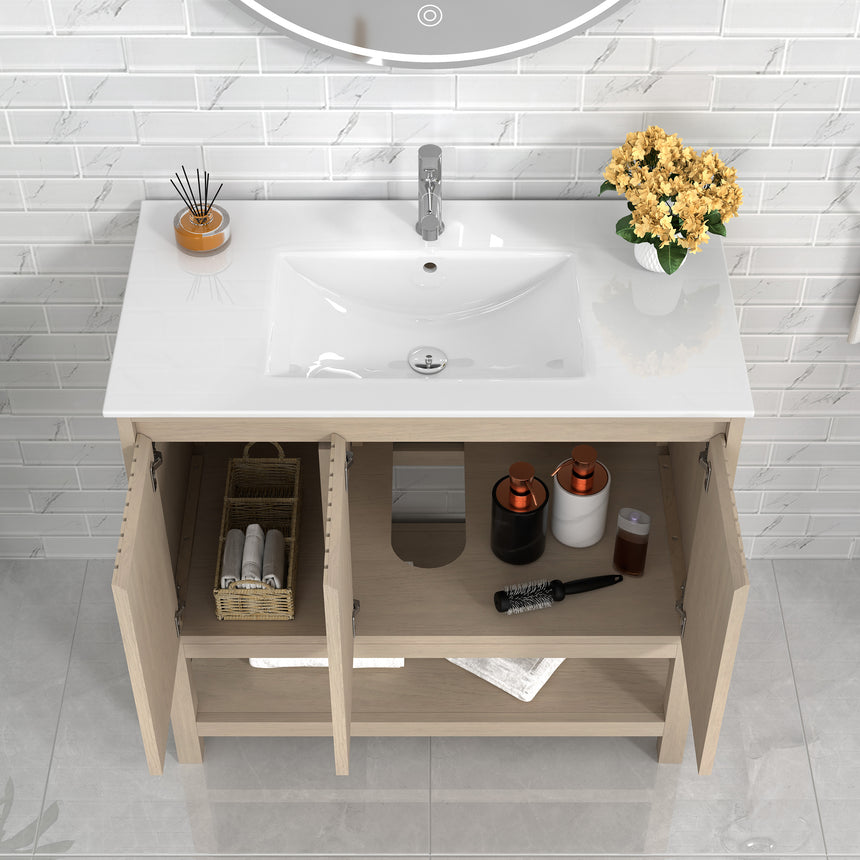 Raphia Modern Vanity - Fluted (24"-36")