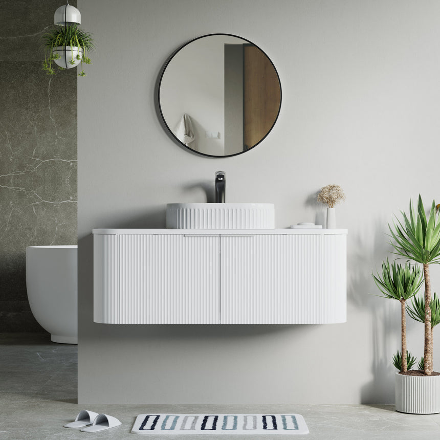 48 inch Bellezza Floating Vanity Oak Vessel