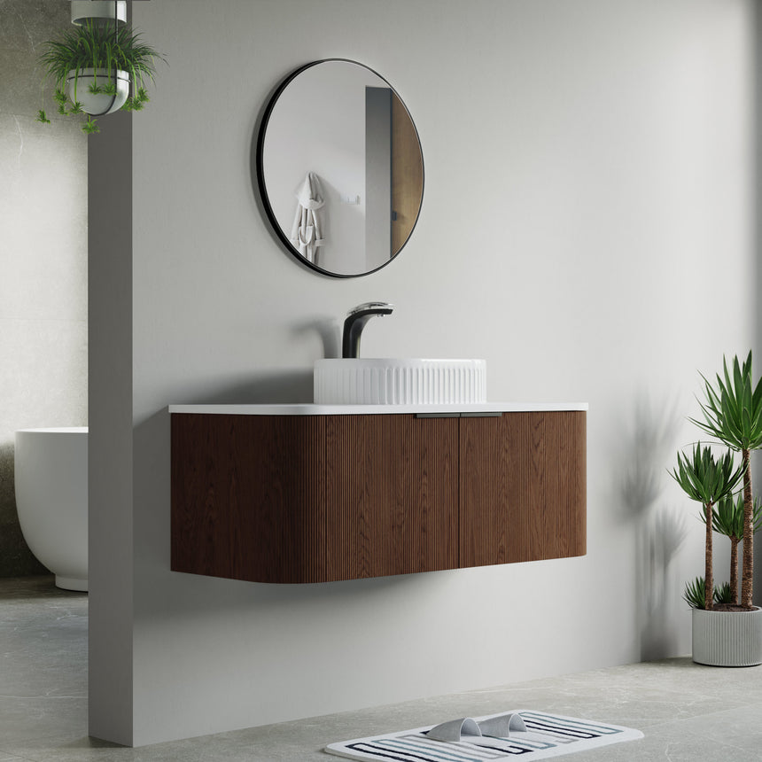48 inch Bellezza Floating Vanity Oak Vessel