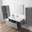 48 inch Chiara Floating Vanity Gray open drawers