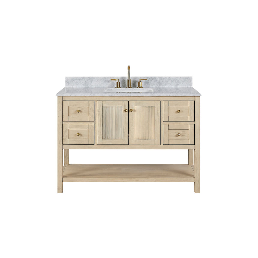 48 inch Chivery Modern Vanity in Light Oak Finish