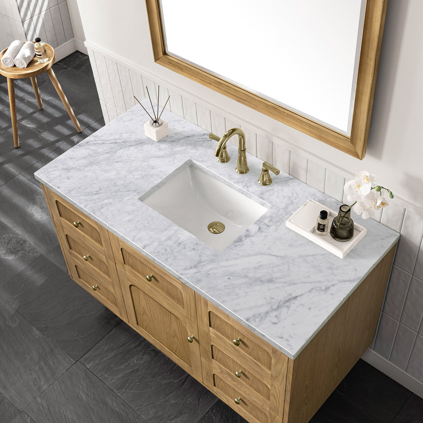 72 inch Essen Floating Vanity Carrara Marble