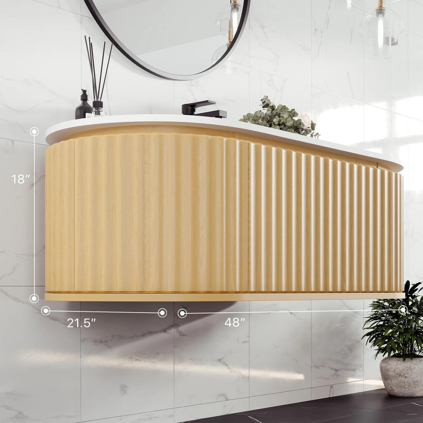 Larvotto Floating Vanity - Fluted (39"-72")
