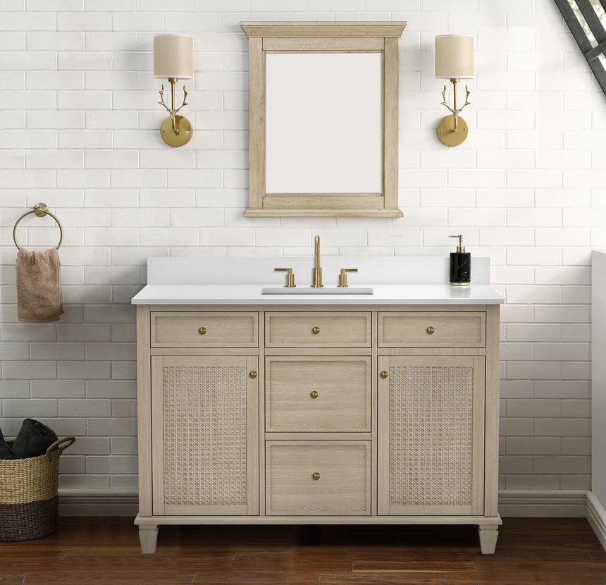 48 inch Le Pensie Modern Vanity in light oak finish