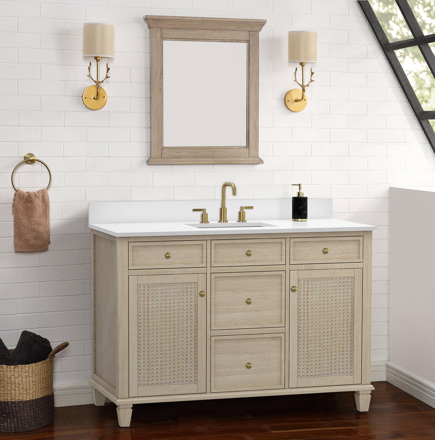 48 inch Le Pensie Modern Vanity in light oak finish