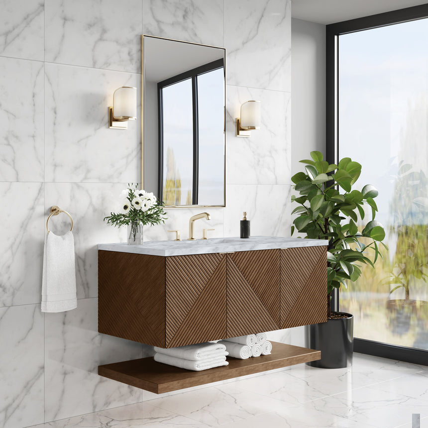72 inch Leuven Floating Vanity Charcoal Soapstone Top