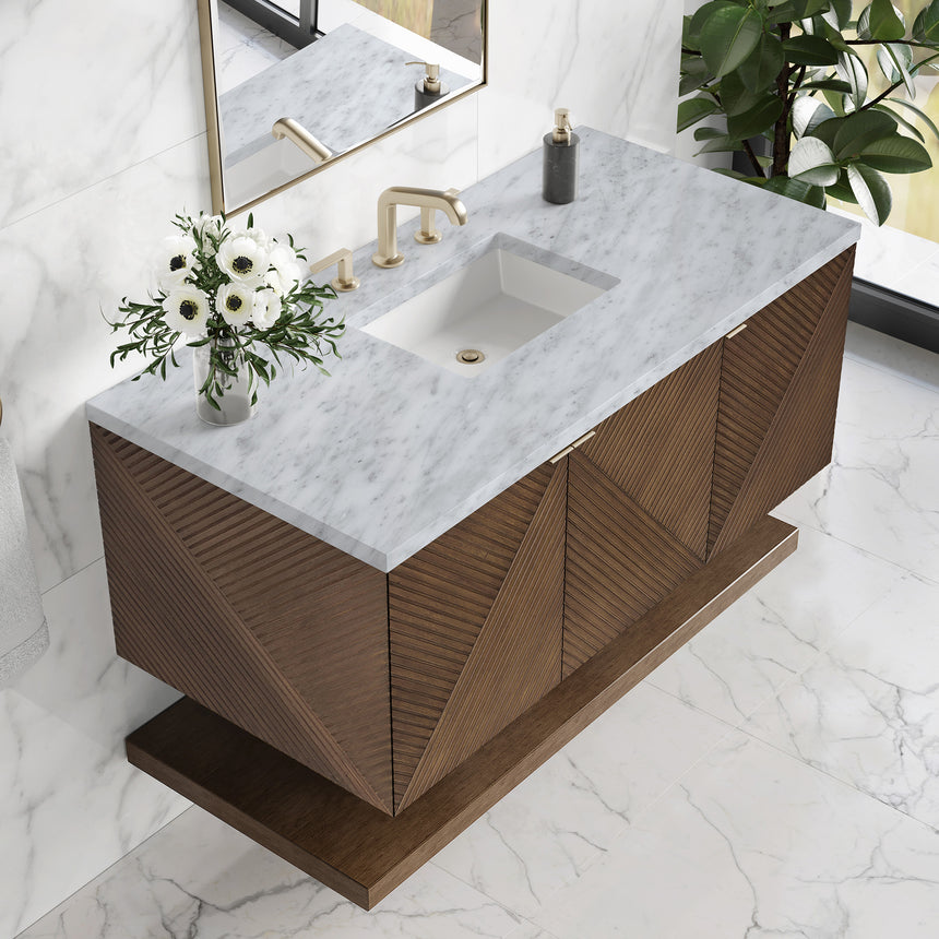 72 inch Leuven Floating Vanity Charcoal Soapstone Top
