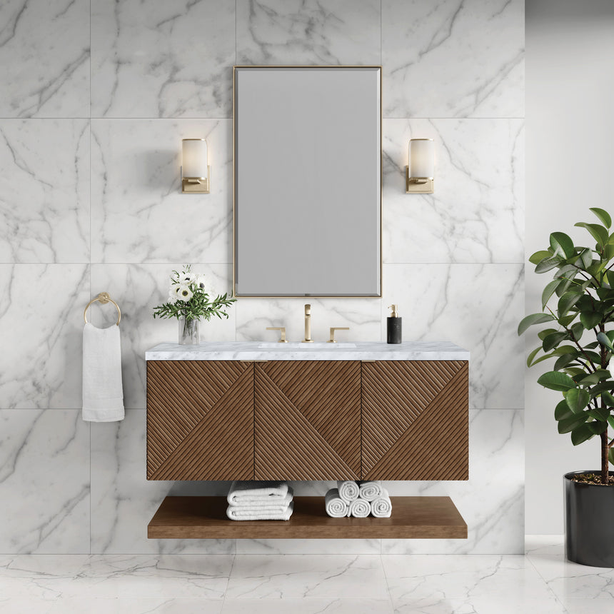 72 inch Leuven Floating Vanity Charcoal Soapstone Top