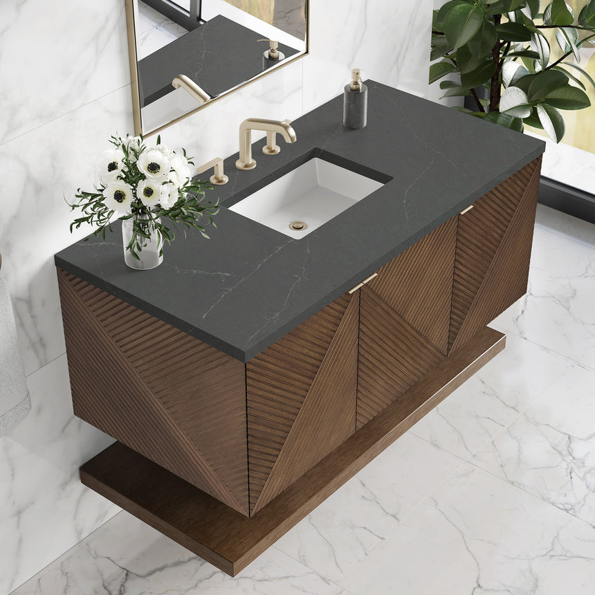 72 inch Leuven Floating Vanity Charcoal Soapstone Top