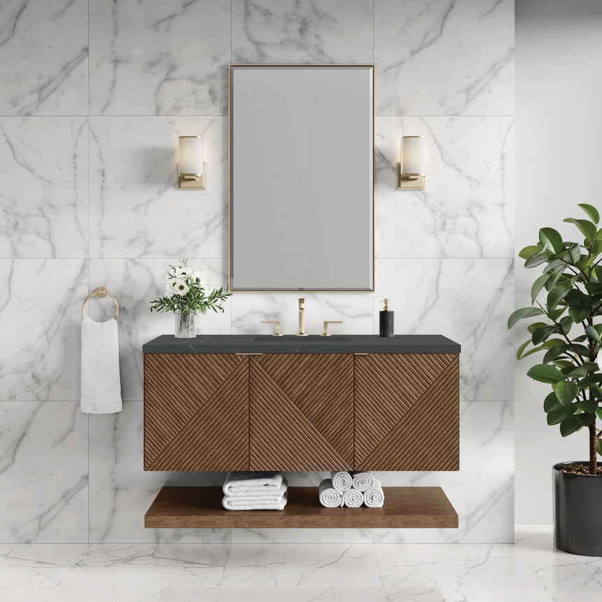 72 inch Leuven Floating Vanity Charcoal Soapstone Top