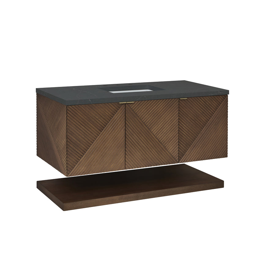 72 inch Leuven Floating Vanity Charcoal Soapstone Top