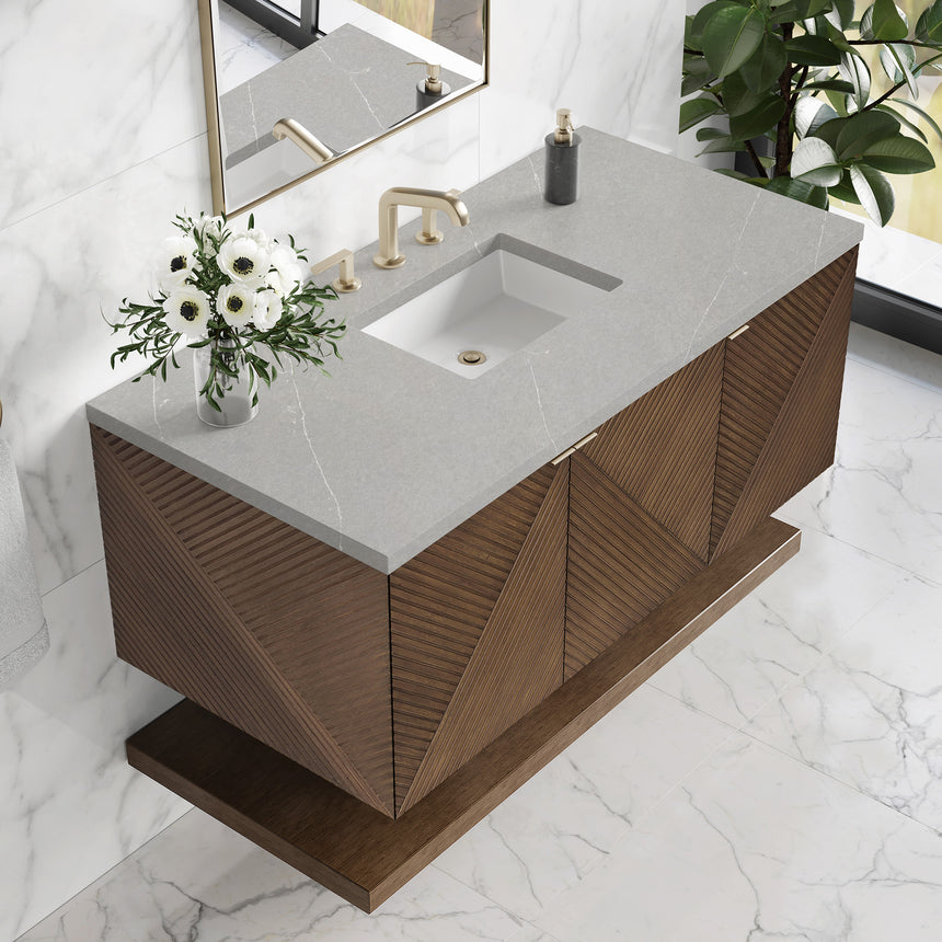 72 inch Leuven Floating Vanity Charcoal Soapstone Top