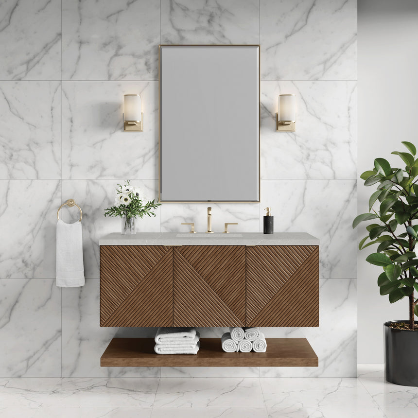 72 inch Leuven Floating Vanity Charcoal Soapstone Top
