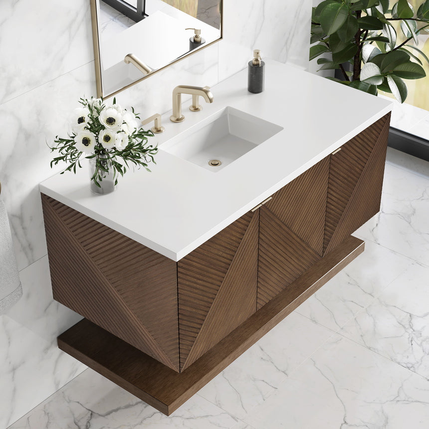 72 inch Leuven Floating Vanity Charcoal Soapstone Top