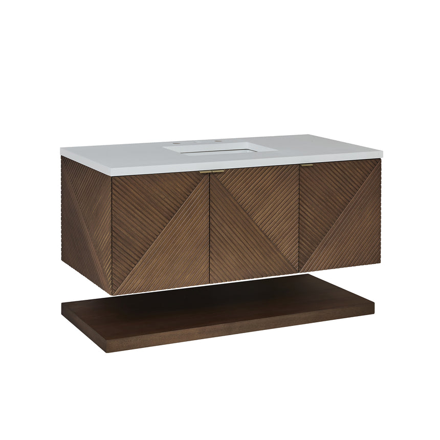 72 inch Leuven Floating Vanity Charcoal Soapstone Top