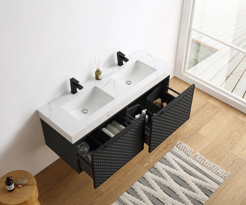 60 inch San Carlos Floating Vanity Silver