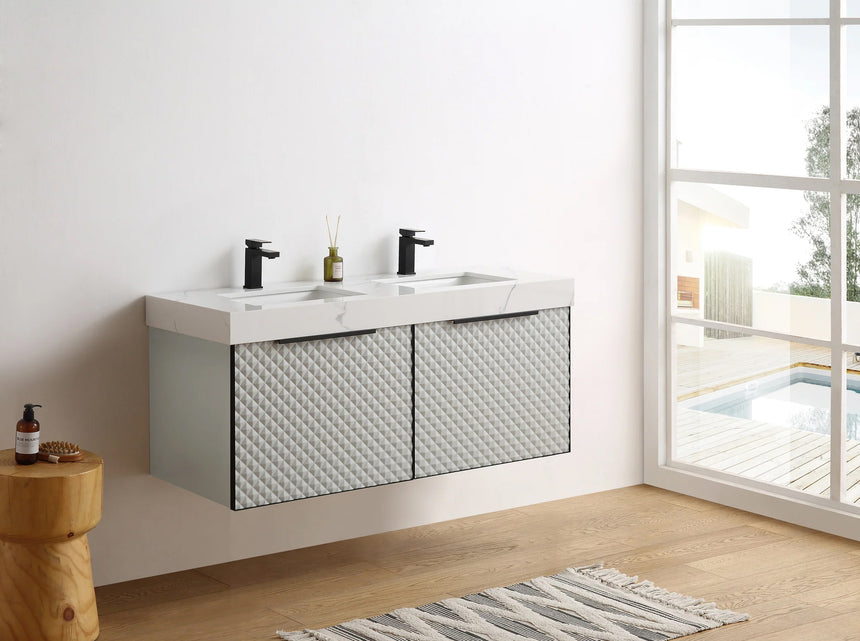 60 inch San Carlos Floating Vanity Silver