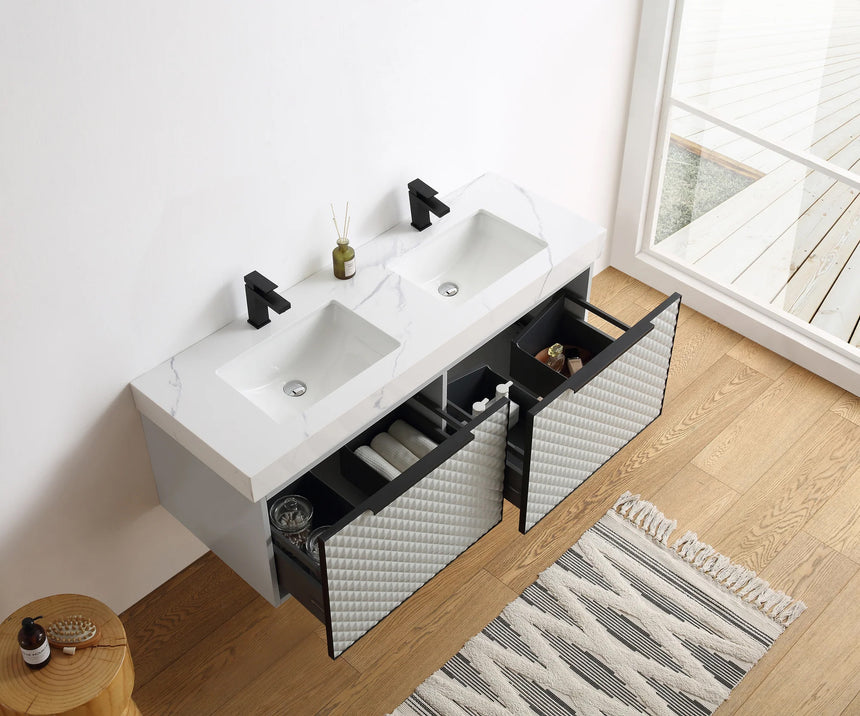60 inch San Carlos Floating Vanity Silver
