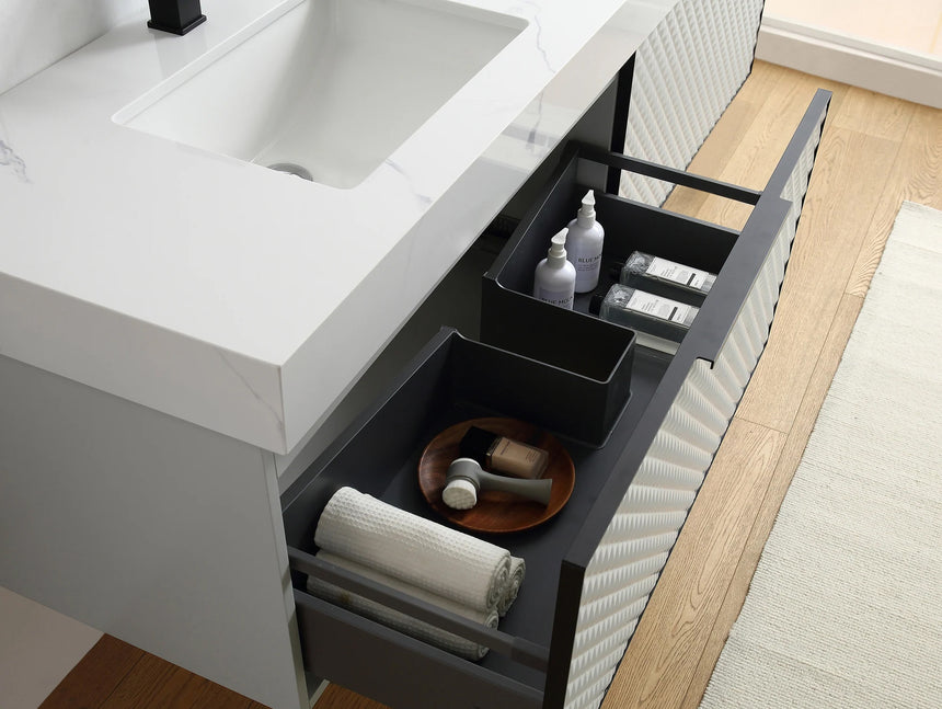 60 inch San Carlos Floating Vanity Silver