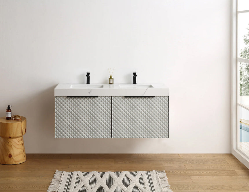 60 inch San Carlos Floating Vanity Silver
