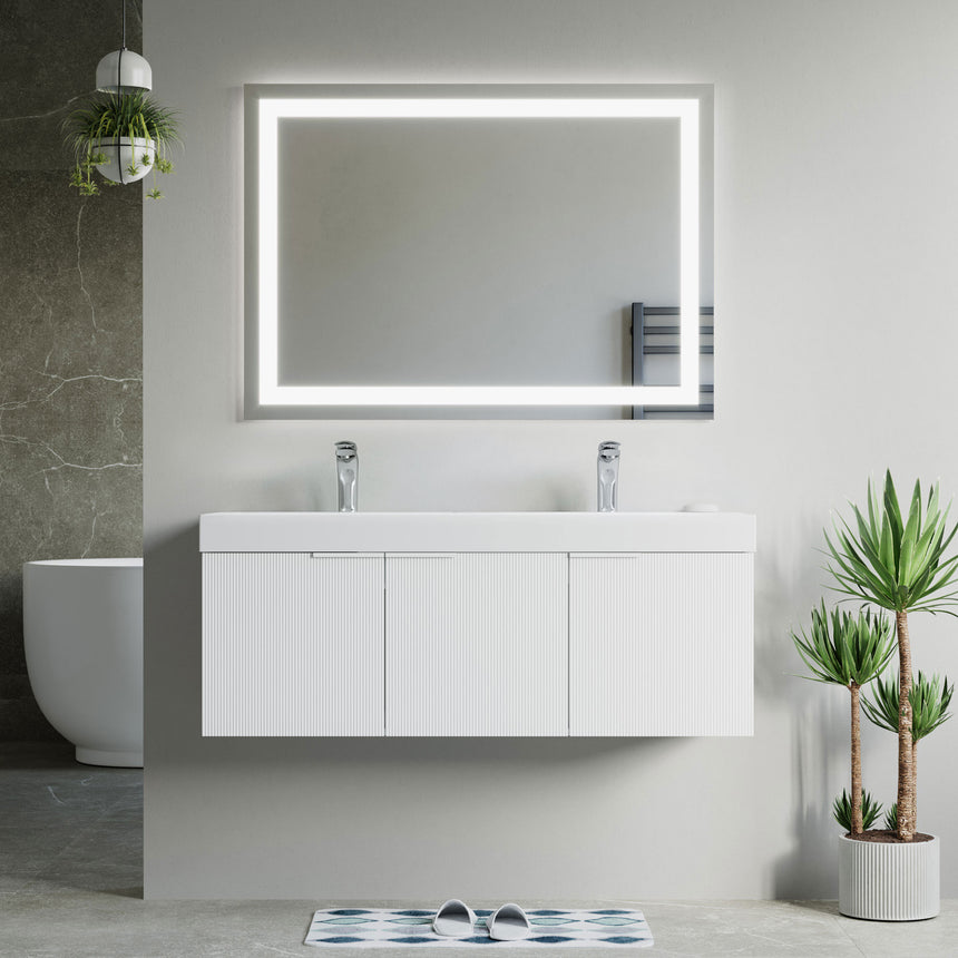 48 inch Bellezza Floating Vanity Oak Vessel