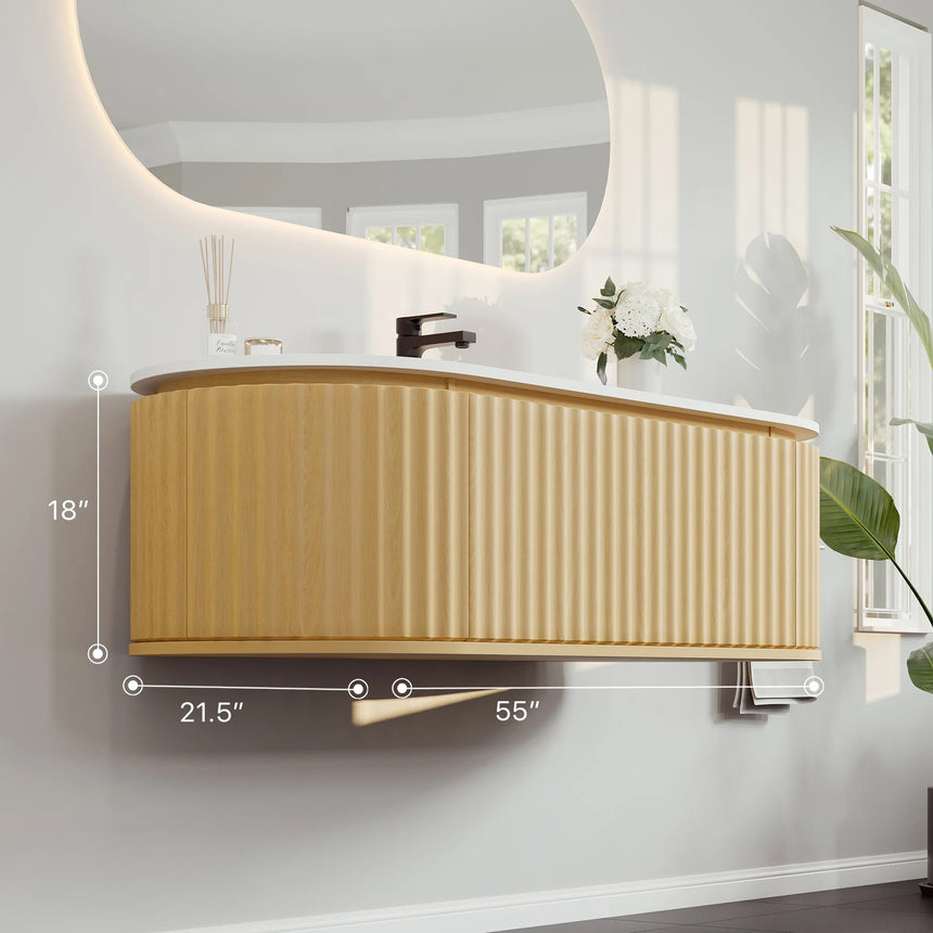 Larvotto Floating Vanity - Fluted (39"-72")