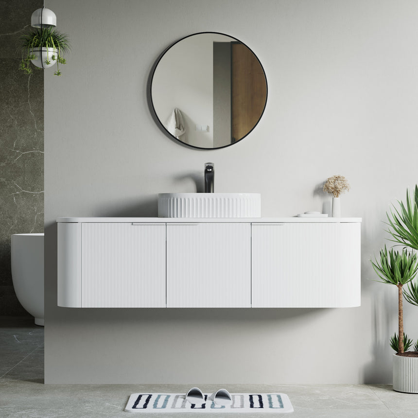 48 inch Bellezza Floating Vanity Oak Vessel