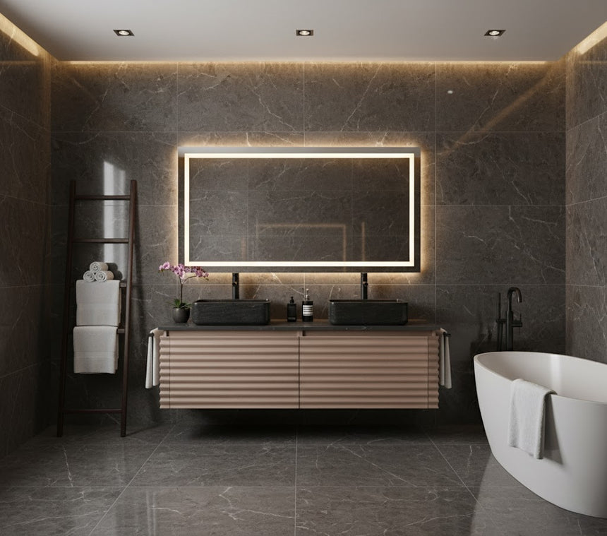 60 inch Orizzon Floating Vanity Chestnut