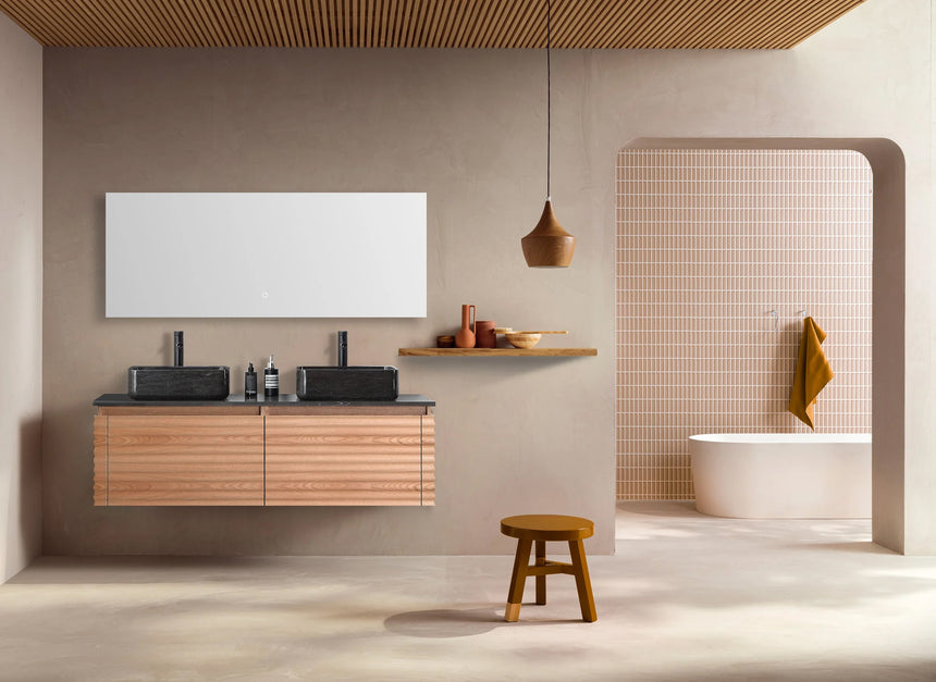 60 inch Orizzon Floating Vanity Chestnut