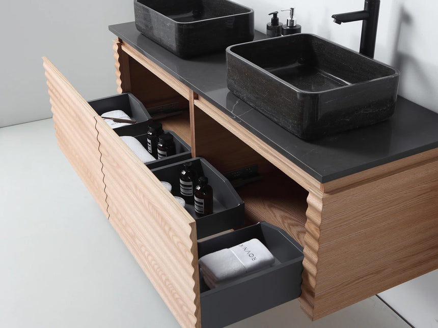 60 inch Orizzon Floating Vanity Chestnut