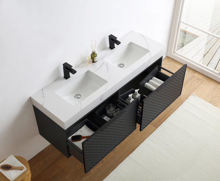 60 inch San Carlos Floating Vanity Silver